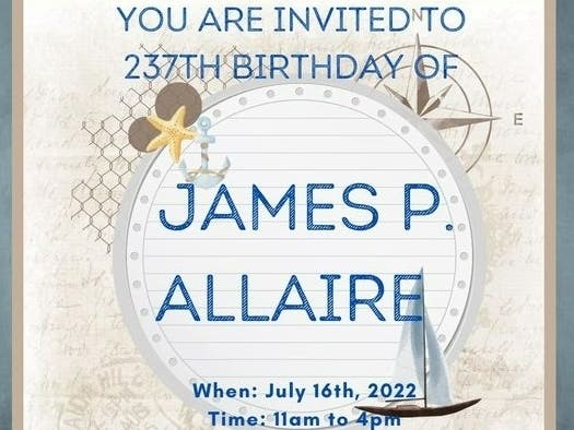 James P. Allaire's 237th birthday is being celebrated Saturday. He created the largest iron-producing site in New Jersey during the 1830s. The site is now the Historic Village of Allaire in Wall.