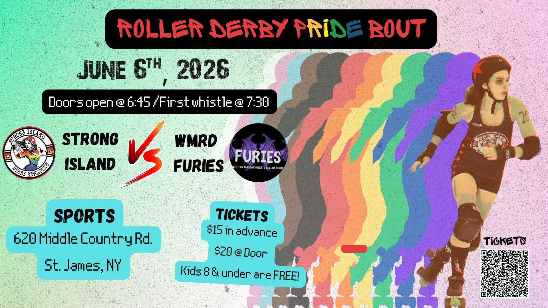 Roller Derby Pride Bout: Strong Island vs. WMRD Furies