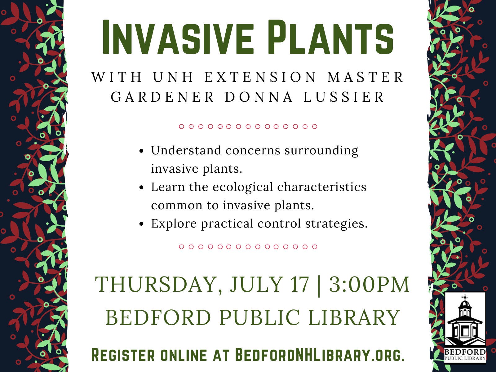 Invasive Plants with UNH Extension Master Gardener Donna Lussier