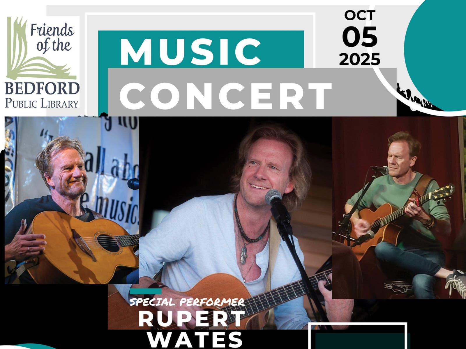 Rupert Wates, Singer-Songwriter at the Friends of the Bedford Library Concert Series
