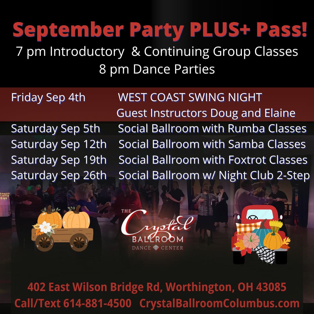 September Ballroom Dance Parties & Classes