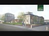 Architects' rendering of Sawyer Free Library 2025 (view of northwest corner)