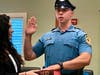 Edward Grinberg takes the oath as Newtown Township's newest full-time officer.