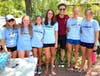 Singer Justin Guarini with members of the Fanny Chapman swimming instruction staff.