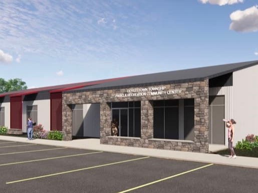 A rendering showing the township’s new Community and Recreation Center.