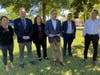State Senator Steve Santarsiero responds to the PSEA's news conference. He is joined by State Rep. Perry Warren and other candidates for state office and supporters.