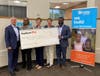 From left: Jamie Tranfalia, KeyBank Market President; Melitte Goldsby, KeyBank Branch Manager, Warminster; Florence Kawoczka and Candace Clarke, Habitat Bucks; and Chiwuike Owunwanne, KeyBank Corporate Responsibility Officer.