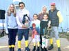The Prousi​ family with the Mayor's Trophy for the Seven Hump Wump.