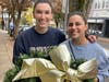 Maura and Sarah were among the volunteers who helped decorate the town on Saturday.