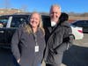 Erin Lukoss, the executive director of the Doylestown-based Bucks County Opportunity Council, with Gene Epstein.