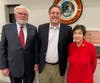 State Representative-elect Tim Brennan, center, with Council President Jack O'Brien and Mayor Noni West.