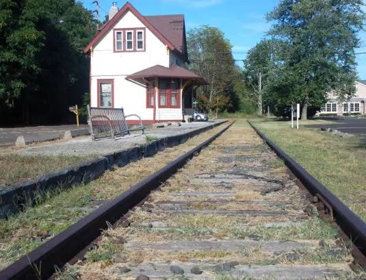 Part of the tracks are still visible in the village of Churchville.