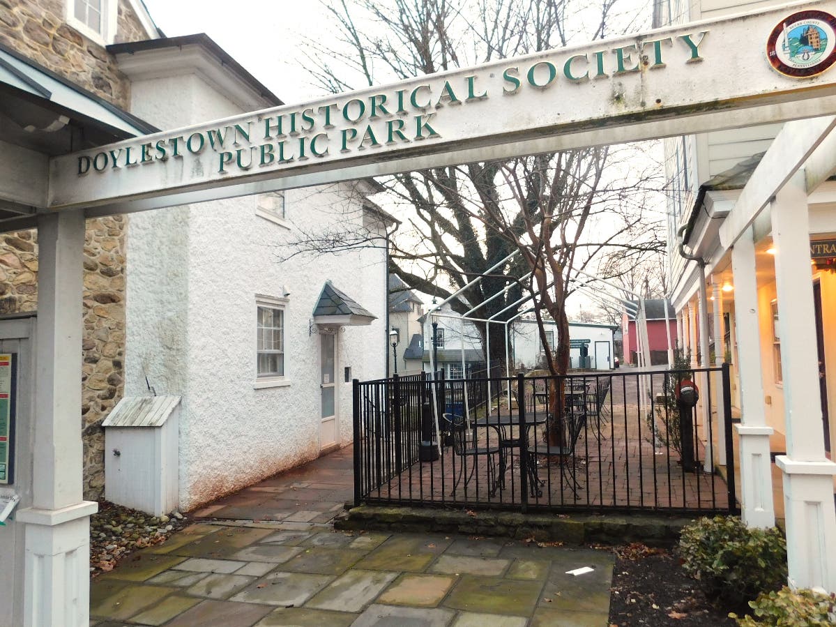 The entrance to the park on South Main Street.