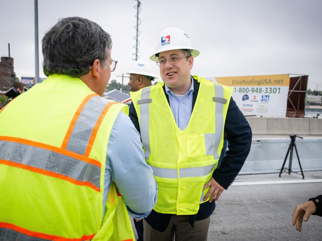 State Rep. Tim Brennan (D-29) toured the I-95 project site on Friday.
