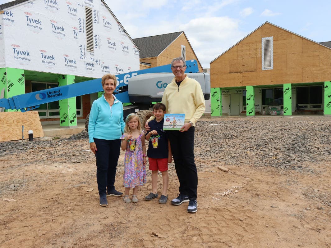 Jeanne and John Hubbard visit the site of the new Children’s Village facility on the Doylestown Hospital’s campus.