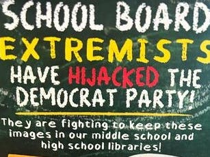 This is all we could show you from the flier, which contains explicit illustrations taken from the books.