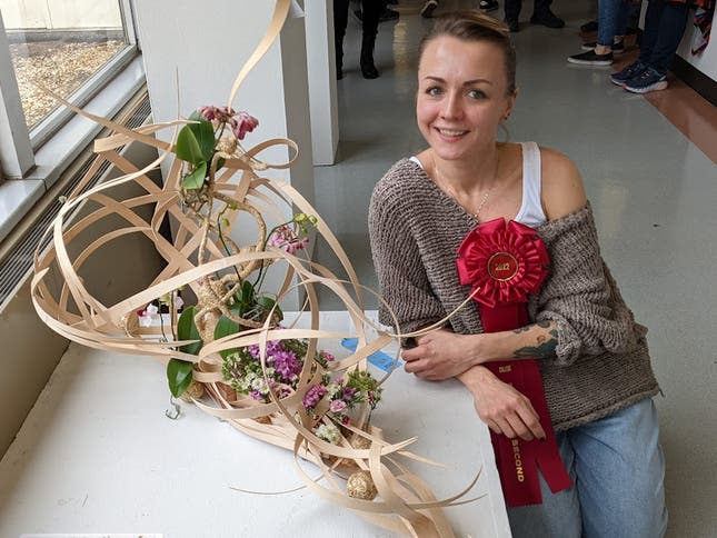 A sampling of the interpretive floral displays by Bucks County Community College students entered in the first annual “Art That Blooms” exhibition, an exquisite fusion of art and floral design that is open to the public on Nov. 11 and 12.