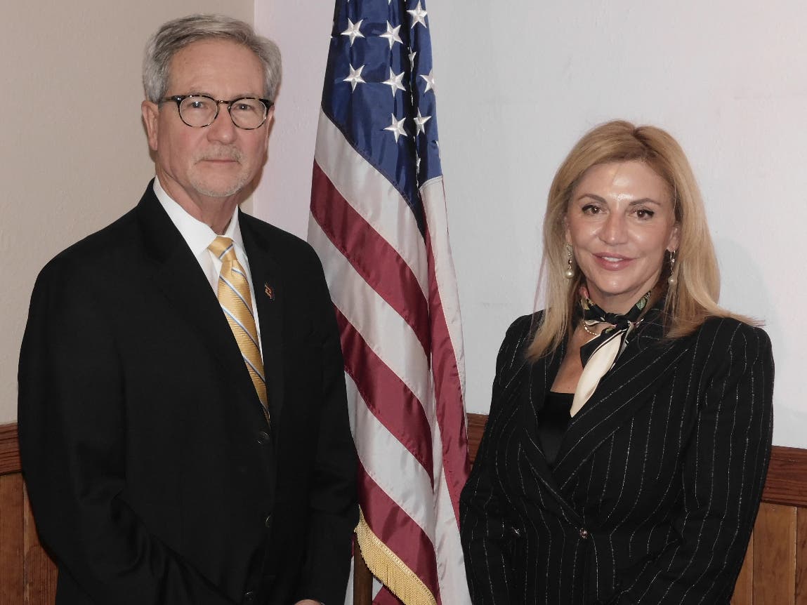 Newly-elected school board president Yota Palli of Upper Makefield with vice president Ed Tate of Newtown.