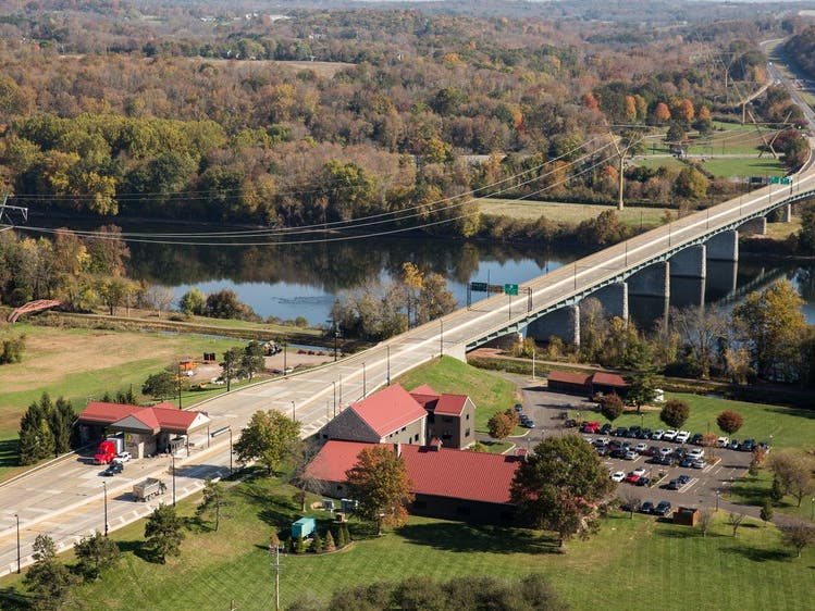 The New Hope-Lambertville Route 202 Toll Bridge.