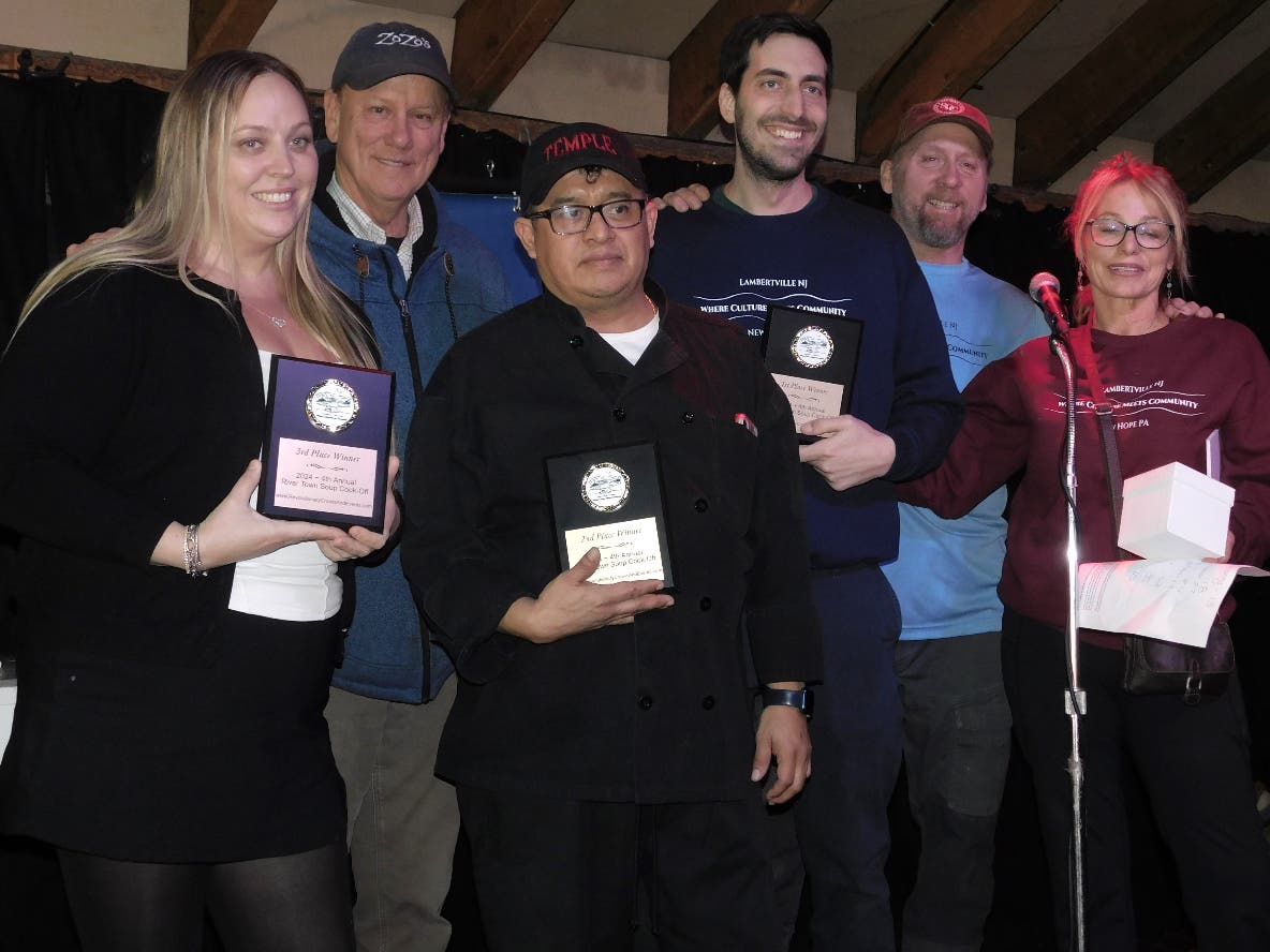 From left are Sarah Naranjo (Oldestone), Mayor Larry Keller, Chef Miguelangel Quiroz (Havana), Michael Sklar (GreenHouse), Glen Stephan and Marianne Rosato.