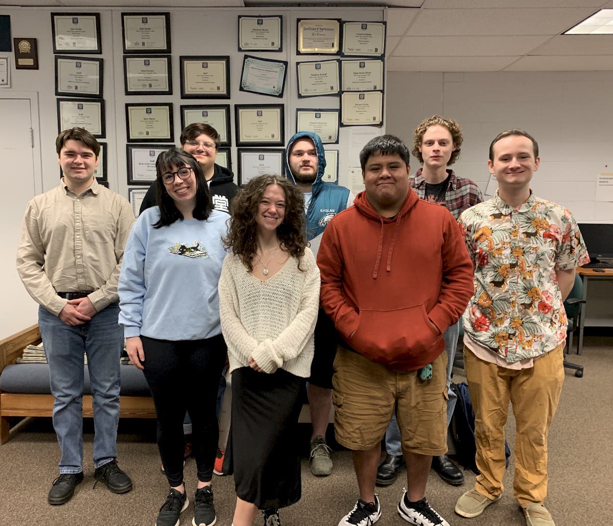 From left, in front, are Madison Kifolo, Raeanne Raccagno, Raymundo Varela-Urizar, and Christian Grosso. In back are Chris Lopez, Parker DeStefano, Daulton Parry, and Jesse Fischer.

 