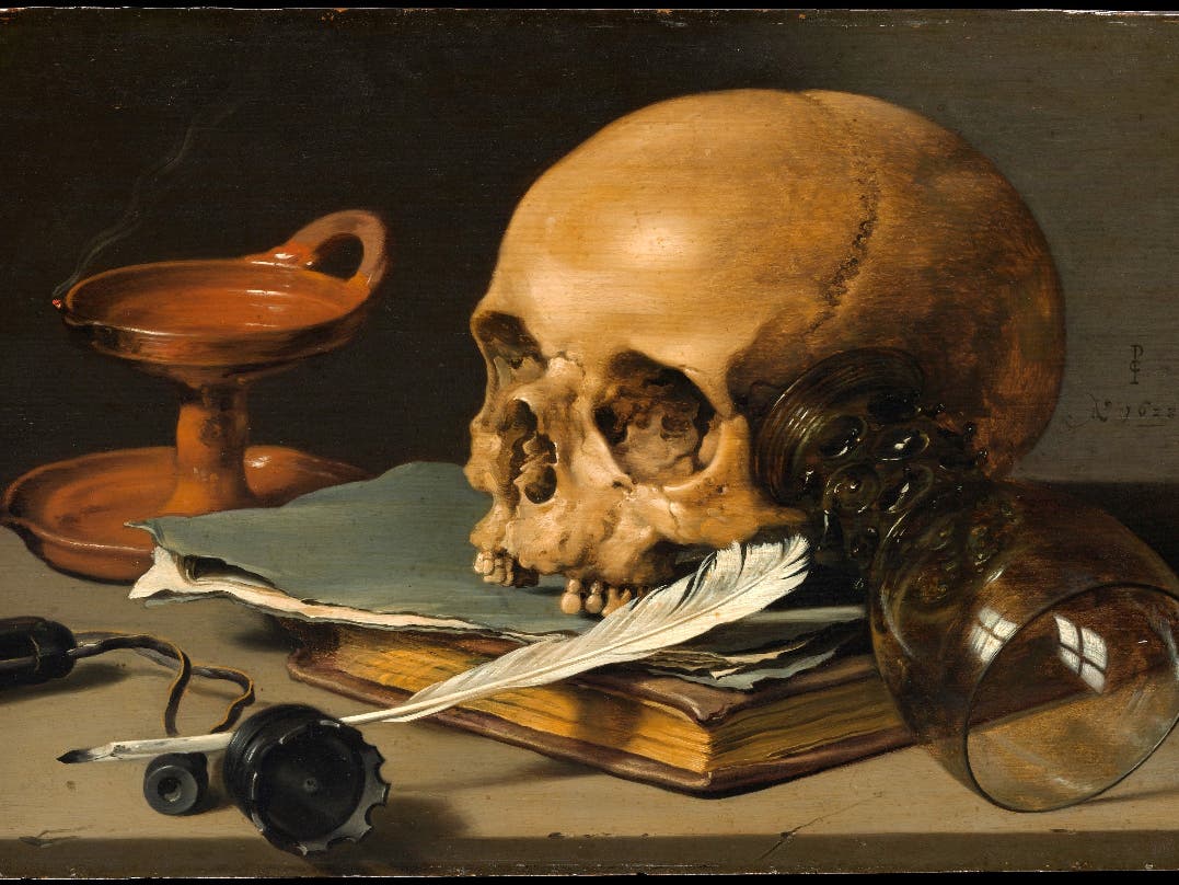 Still Life with a Skull and a Writing Quill.
