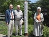Jonathon Yarnall, Norval Reece, and Mira Nakashima at dedication of Pennswood Village new international Peace Pole in Newtown