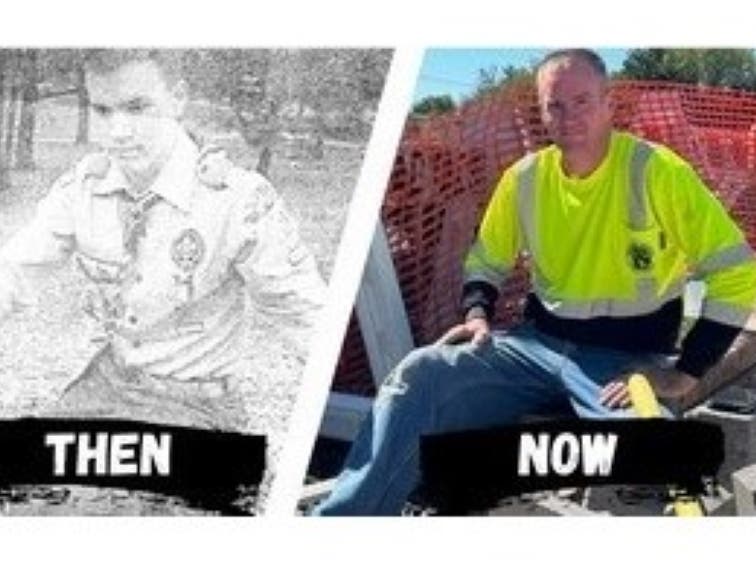 Dave Burger as a college student working part-time for Doylestown and in his current role as a leader.
