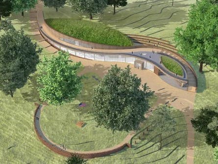 The new museum and visitor center is under construction at Washington Crossing State Park in New Jersey.