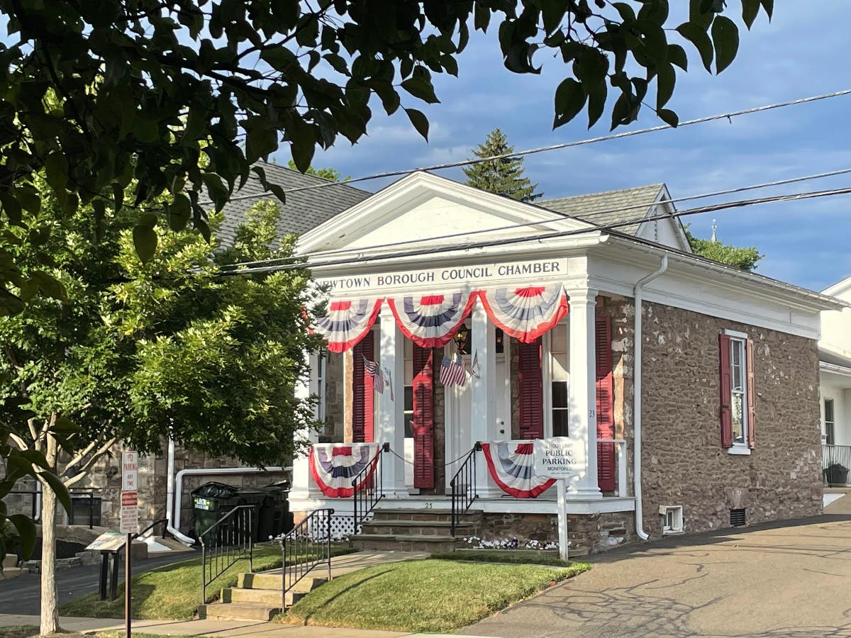 Newtown Borough Hall on North State Street.
