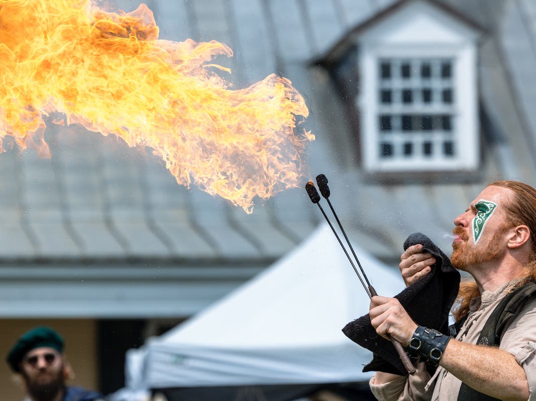 Celtic magicians  Daniel and Bella GreenWolf will dazzle audiences with their fire-breathing and interactive comedy.