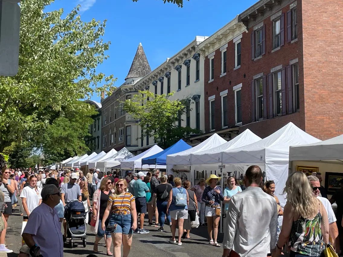 Crowds fill the streets for the Doylestown Arts Festival.