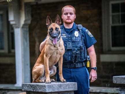 Officer Kyle Maloney with K9 Granite.