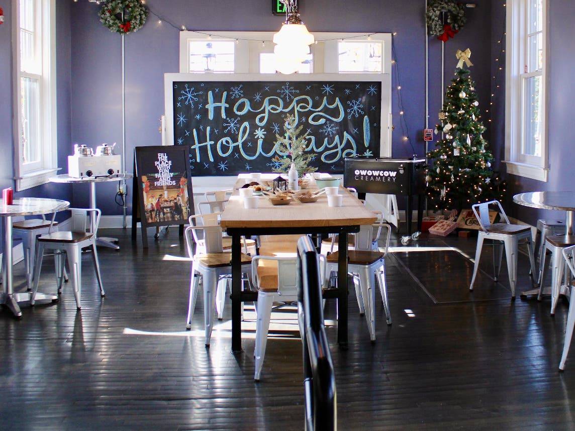 Inside the creamery's new Celebration Room in Chalfont.