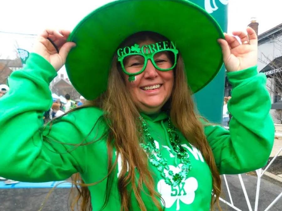 Kathy Buczek from the Temperance House shows her Irish pride at the 2025 event. 