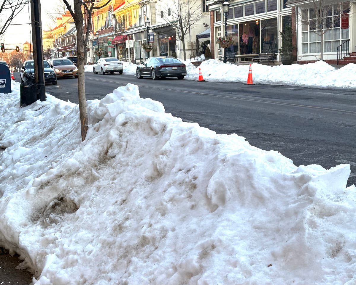 A snow bank along South State Street.