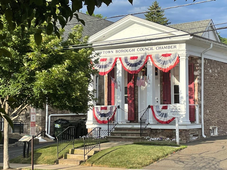The Newtown Borough Hall on North State Street.
