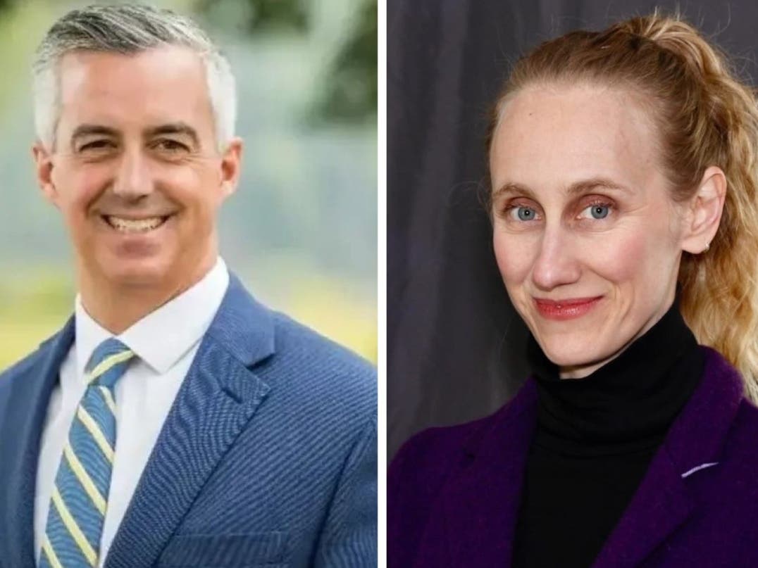 Democratic Congressional candidates Bob Harvie and Lucia Simonelli.