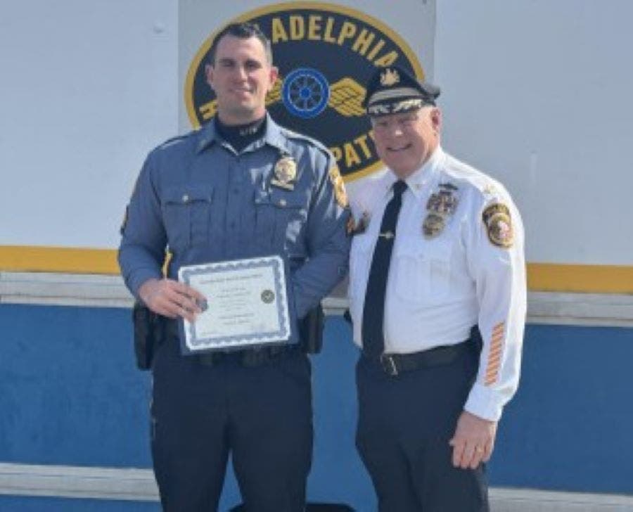 Corporal Nicholas Ciambrello with Chief John Hearn.