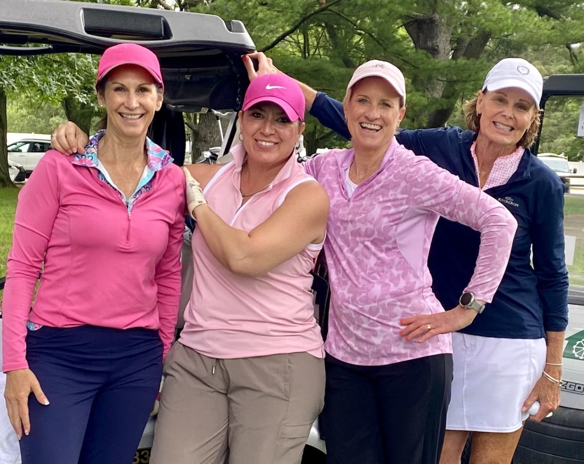 A foursome prepares to hit the links at last year's golf outing.