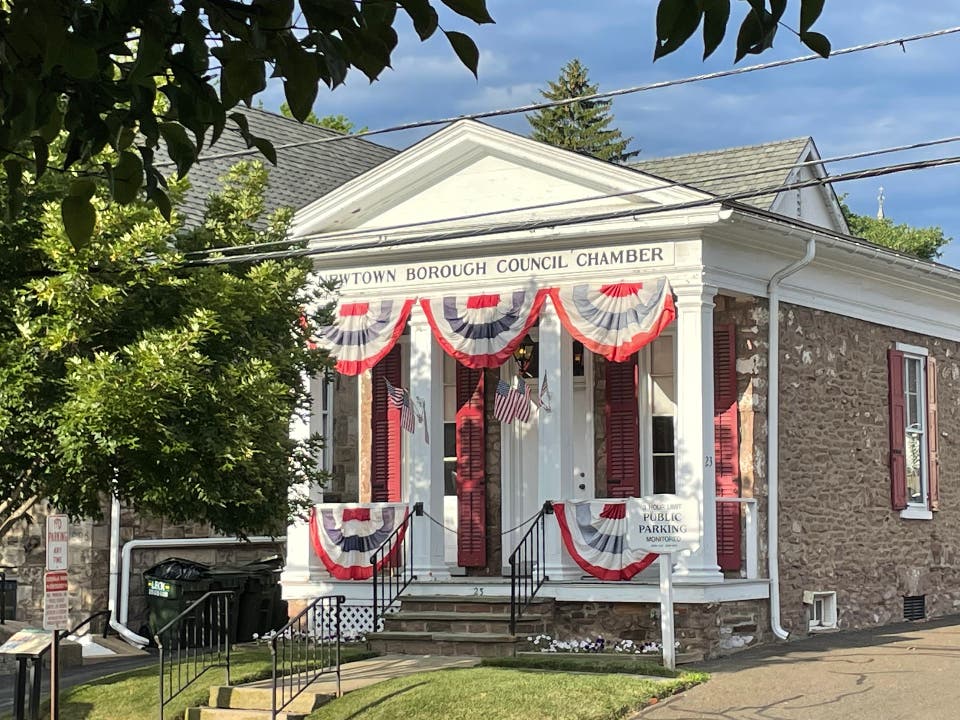 Newtown Borough Hall on North State Street.