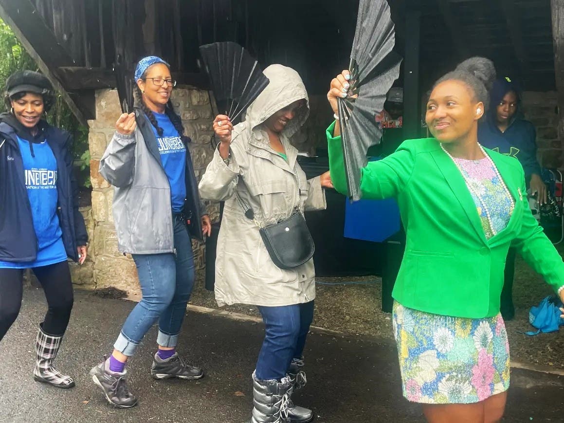Celebrating a rainy Juneteenth in 2025 at the Mercer Museum in Doylestown.