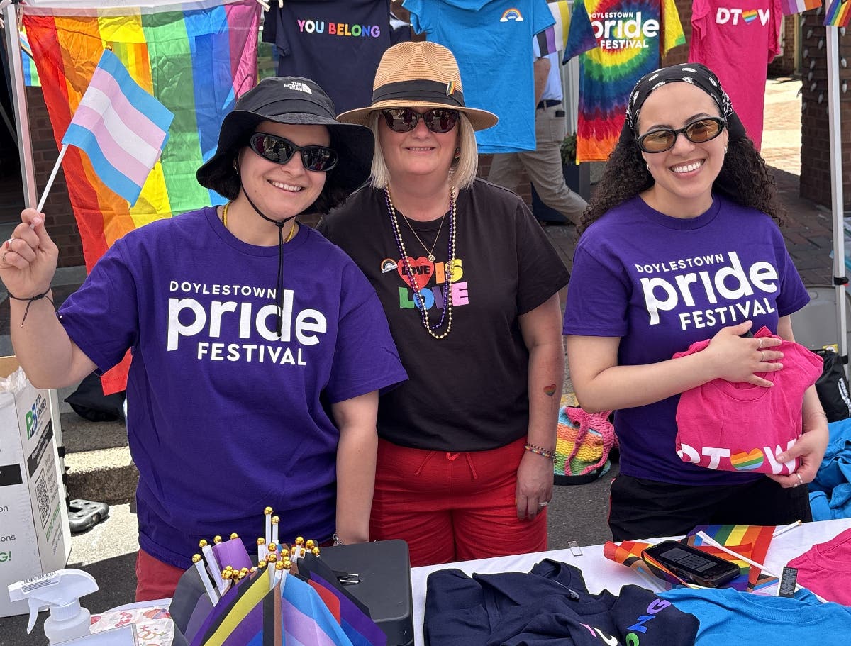 Showing their pride at the Doylestown Pride Fest Booth.