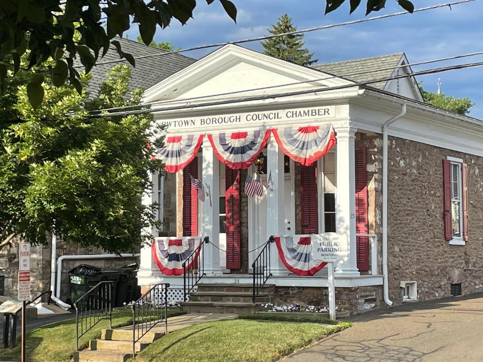 The Newtown Borough Hall on North State Street.