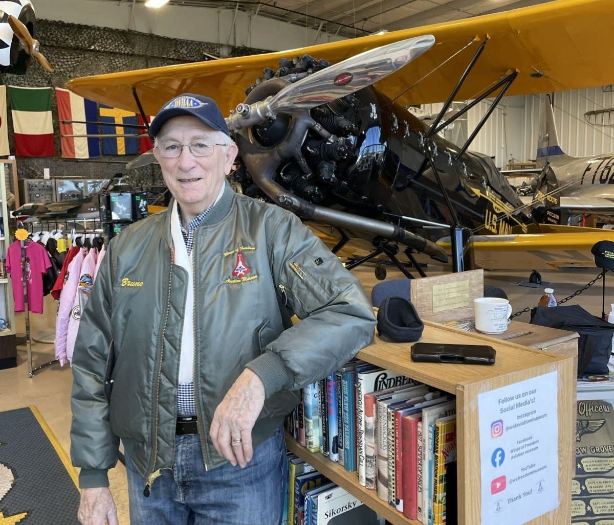 Bruno Cavallo volunteers as a museum docent at the musum.