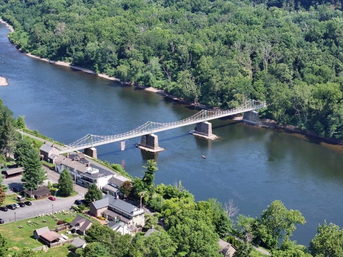 The Lumberville-Raven Rock Toll-Supported Pedestrian Bridge between Solebury Township and Delaware Township, N.J.