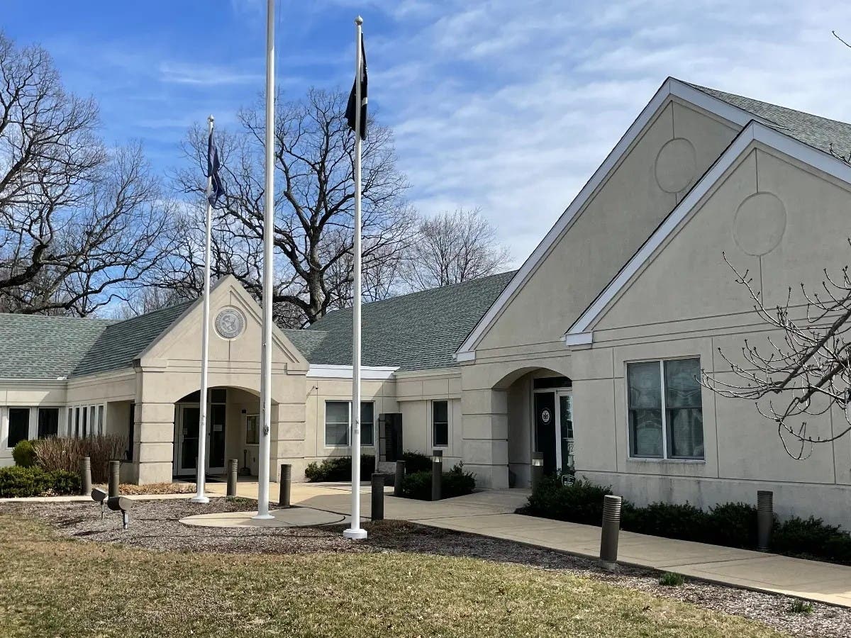 The Plumstead Municipal Building in Plumstead Township.