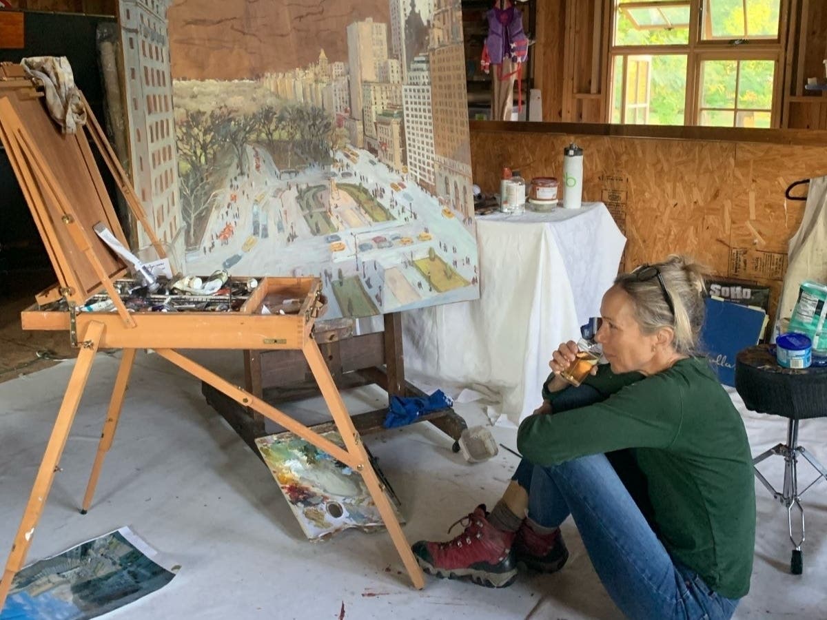 Honored Artist Jennifer Hansen Rolli in her Newtown studio.