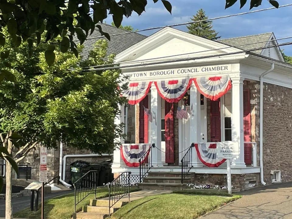 The Newtown Borough Hall on North State Street.