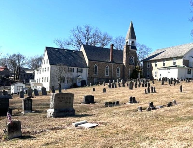 The cemetery at Grace Church of Doylestown (formerly New Britain Baptist Church).